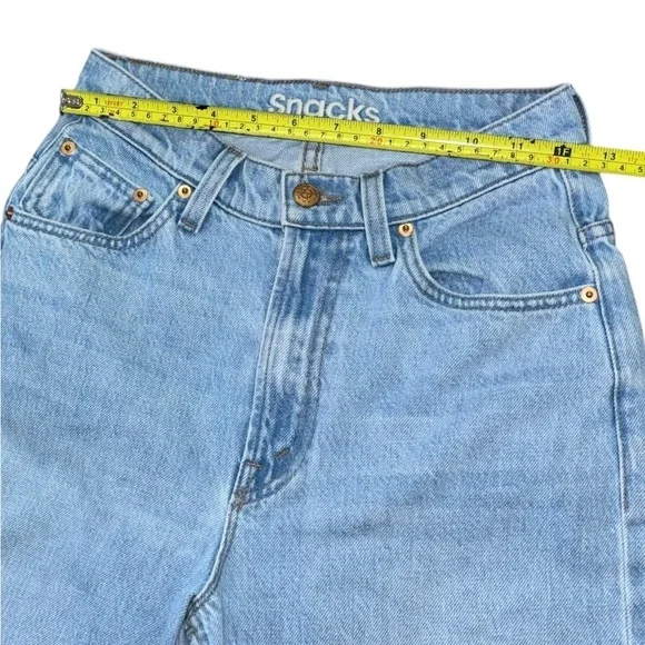 Snacks X Mother Just A Nibble Straight Leg Blue Jeans Womens 24  Western Preppy - Picture 14 of 16